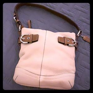 Beige and Brown Coach tote
